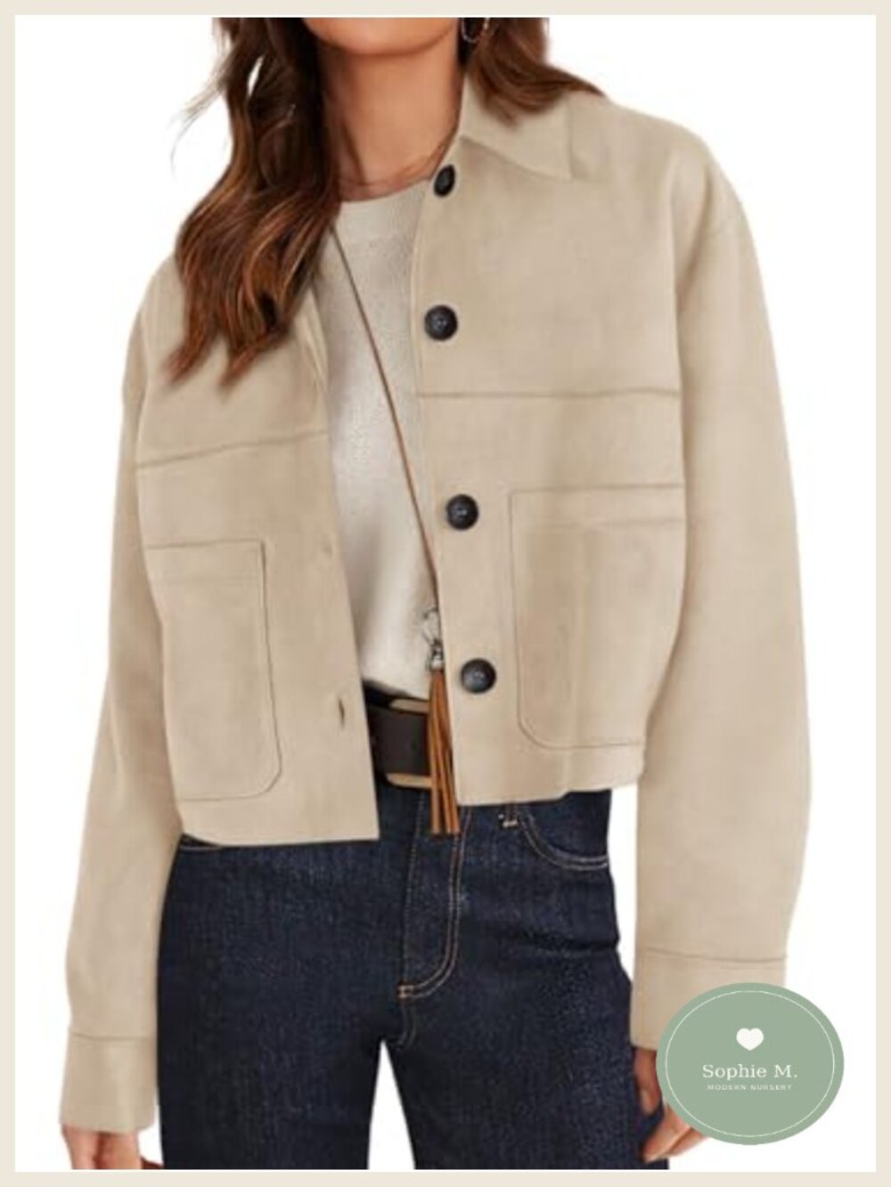 Faux Suede Lightweight Cropped Jacket for Women